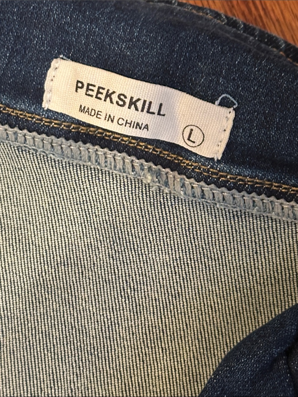 Peekskill Sz Large Embroidered Dark Blue Denim Jumpsuit with Belted Waist • NEW! - Picture 11 of 12